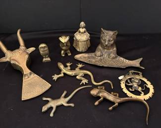 Brass Animal Figures Lady Bell And More