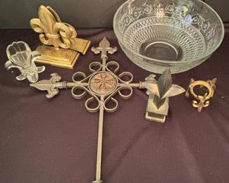 Fleur De Lis Metal Wall Hanging Brass Bookends And More
