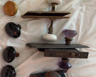Antique Metal and Glass Door Knobs