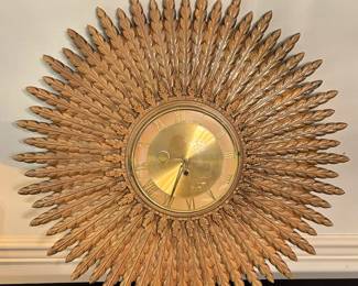 Gold Starburst Wall Clock