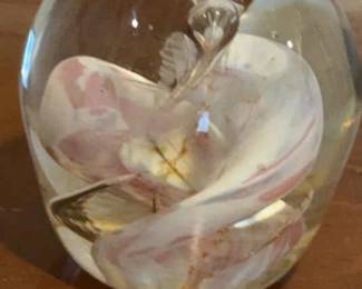 Glass Blown Paperweight Signed