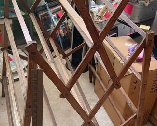 Large Wood Drying Rack And Fabric Holders