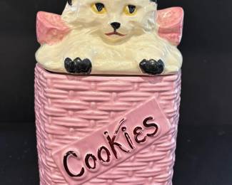 McCoy Basketweave Kitten Cookie Jar