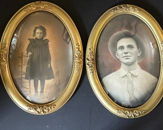 Antique Framed Oval Photographs