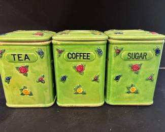 Vintage Floral Ceramic Canisters