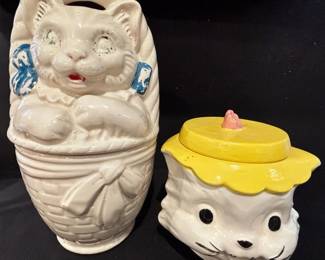 Vintage Ceramic Cat Cookie Jars