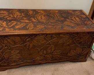 Carved Wooden Chest