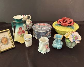Miniature Porcelain Vases Lidded Boxes More