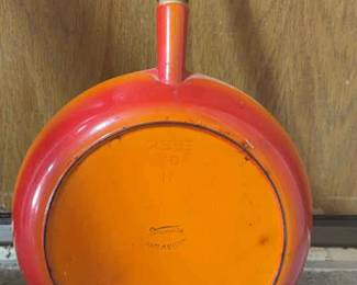 Belgium Descoware Orange Cast Iron Saute Pan