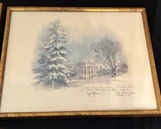 President Lyndon Johnson White House Christmas Card By Robert Laessig
