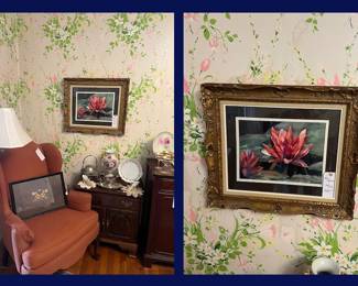 26. Queen Anne Chair & Lily Pad Art