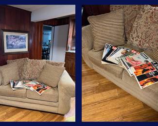 4. Love Seat Sofa with vintage "Look" and "Life" magazines