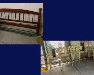 74. Headboard and Barstools