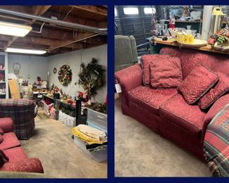 67. Red Sofa and Miscellaneous in Garage