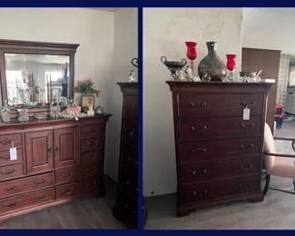 34. Dresser w/Mirror and High Chest