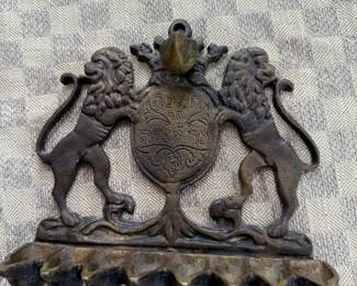 Antique brass wall Menorah 