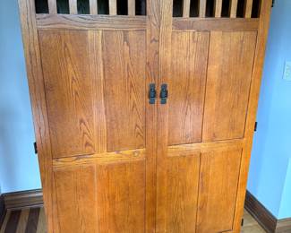Mission style cabinet