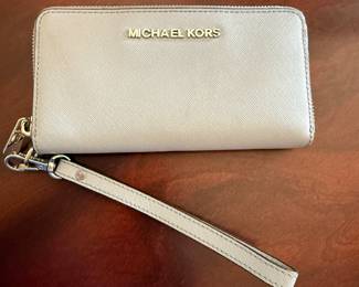 Michael Kors wristlet, light blue