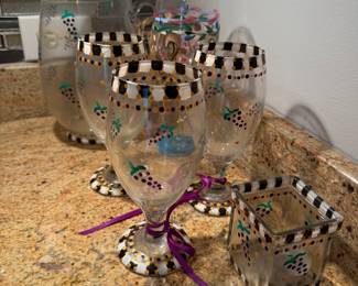 hand painted stemware