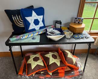 Hanukkah decor; Star of David pillows