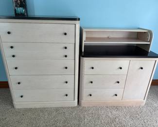 Chest of drawers & smaller dresser with removable changing table