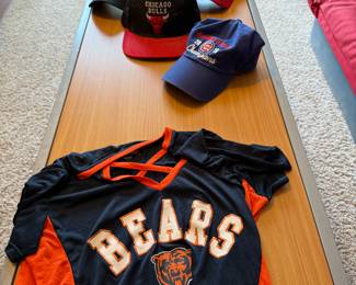 Chicago Bears shirts; hats