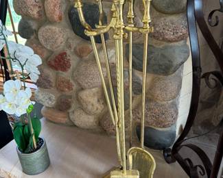 brass fireplace utensils