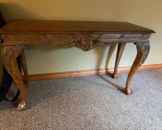 Carved wooden sofa/console table