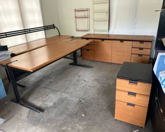 Herman Miller wrap around desk 