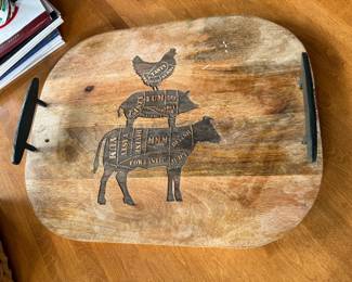 vintage farm animals cutting board