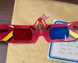 John Wayne 3-D glasses. Ephemera. https://modestlambestatesales.hibid.com/