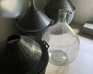 24" tall wine making demijohn bottles
