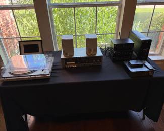 Turntable, Amplifiers, Rocketfish Wireless Transmitter, Backup Power supply