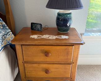 Nightstand, Lamp, Clock