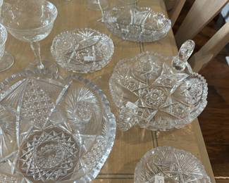 collection of American Brilliant Cut Glass