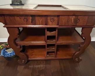 2 sided bar or island with marble inserts