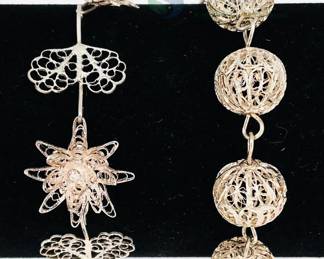 Filigree Silver Tone Bracelets
