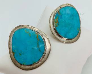 Sterling Silver Turquoise Earrings with NG Mark