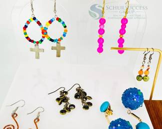 Multicolor Beaded & Metal Earrings