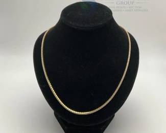 14K Gold CZ Tennis Necklace