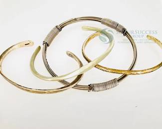 Set of Cuff and Bangle Bracelets