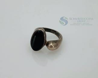 Silver Ring with Black Onyx Stone