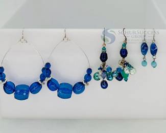 Blue Beaded Earrings
