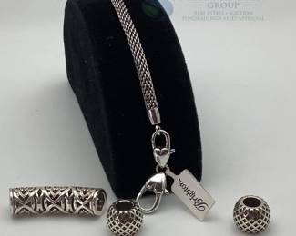 Brighton Sterling Silver Snake Chain Bracelet with Charms