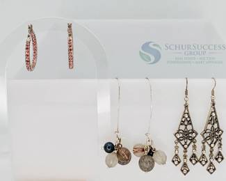 Silver-tone Earrings, Dangle & Hoop Styles, Multicolor Stones