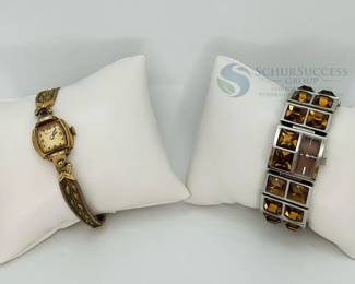 Fossil Bracelet Watch & Vintage Bulova Watch