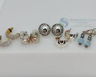 Fashion Earrings with Crystals and Faux Pearls