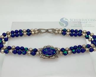 Sterling Silver Blue Azurite Bracelet