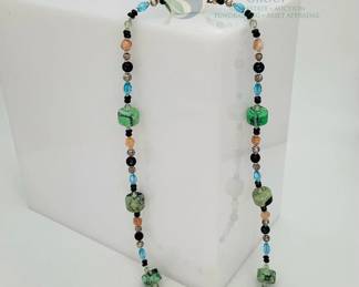 Colorful Starburst Pendant Necklace and Matching Drop Earrings