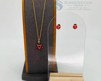 Karu Arke Inc Ladybug Necklace and Earrings